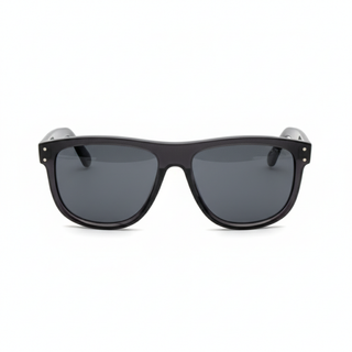 Lunette de soleil CARRÉE EN ACÉTATE NOIR BRILLANT – UV400 • nylon gris