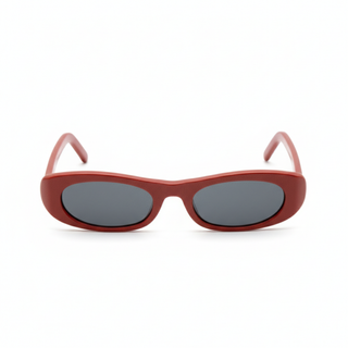 Lunette de soleil OVALE EN ACÉTATE ROUGE – UV400 • gris polarisés