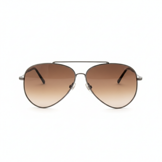 Lunette de soleil AVIATOR EN MÉTAL GRIS ANTHRACITE SATINÉ – UV400 • nylon dégradés brun clair