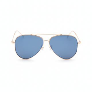 Lunette de soleil AVIATOR EN MÉTAL DORÉ ROSÉ – UV400 • nylon bleu miroir