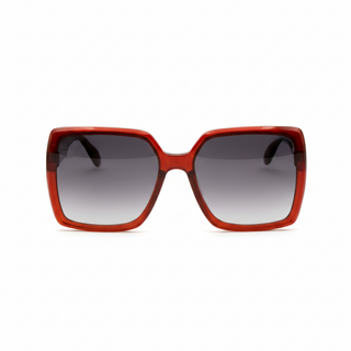 Lunette de soleil CARRÉE EN ACÉTATE ROUGE – UV400 • nylon gris dégradé