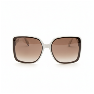Lunette de soleil CARRÉE EN ACÉTATE BLANC – UV400 • nylon marron ambré