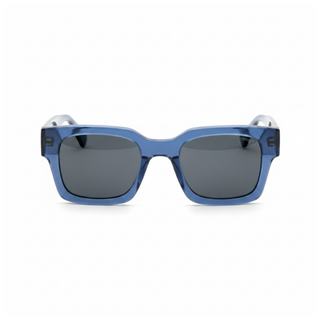 Lunette de soleil CARRÉE EN ACÉTATE BLEU TRANSLUCIDE FUMÉ – UV400 • gris polarisés