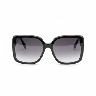 Lunette de soleil CARRÉE EN ACÉTATE NOIR BRILLANT – UV400 • nylon gris dégradé