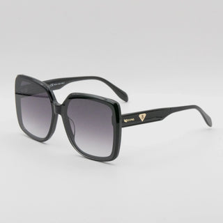 Lunette de soleil CARRÉE EN ACÉTATE NOIR BRILLANT – UV400 • nylon gris dégradé