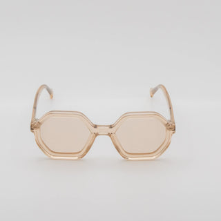 Lunette de soleil OCTOGONALE EN ACÉTATE TRANSLUCIDE BEIGE