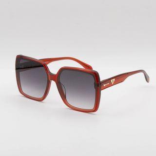 Lunette de soleil CARRÉE EN ACÉTATE ROUGE – UV400 • nylon gris dégradé
