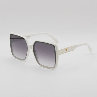 Lunette de soleil CARRÉE EN ACÉTATE BLANC – UV400 • nylon gris dégradé