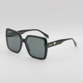 Lunette de soleil CARRÉE EN ACÉTATE NOIRE – UV400 • nylon gris foncé