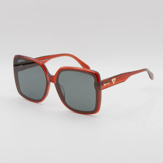 Lunette de soleil CARRÉE EN ACÉTATE ROUGE – UV400 • nylon gris foncé