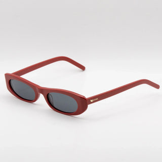 Lunette de soleil OVALE EN ACÉTATE ROUGE – UV400 • gris polarisés