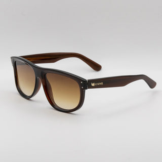 Lunette de soleil CARRÉE EN ACÉTATE MARRON PROFOND BRILLANT – UV400 • nylon dégradés marron miel