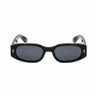 Lunettes de soleil rectangulaires en acétate noir polarisées